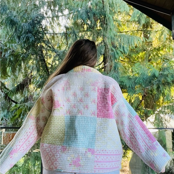 Handmade ‘spring forward’ patchwork quilt jacket OS - Picture 3 of 4
